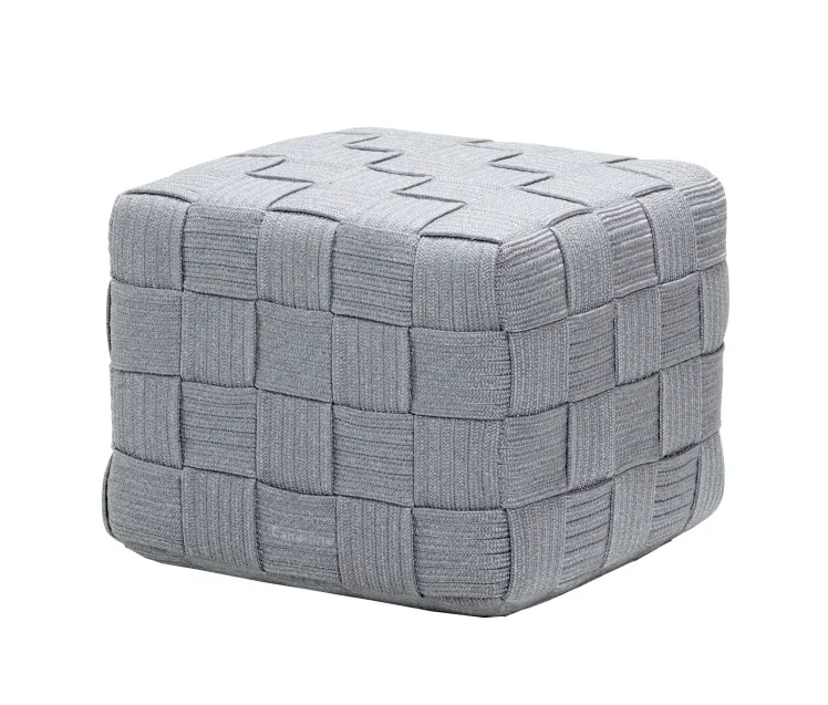 Hocker Fussauflage Cane-line �Cube� Rattan Geflecht Korbhocker hellgrau